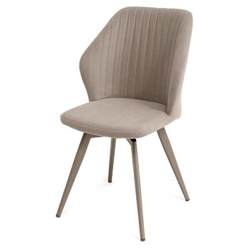 Стул на металлокаркасе бежевый велюровый (арт 14034) - Фото 2