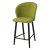 Полубарный стул на металлокаркасе мягкий зеленый из велюра (арт 22607)