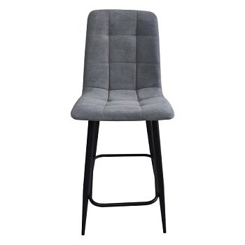 Стул полубарный мягкий серый в современном стиле (арт 23938) - Фото 2