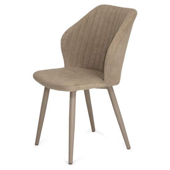 Стул мягкий бежевый из велюра (арт 25980) Фото 2