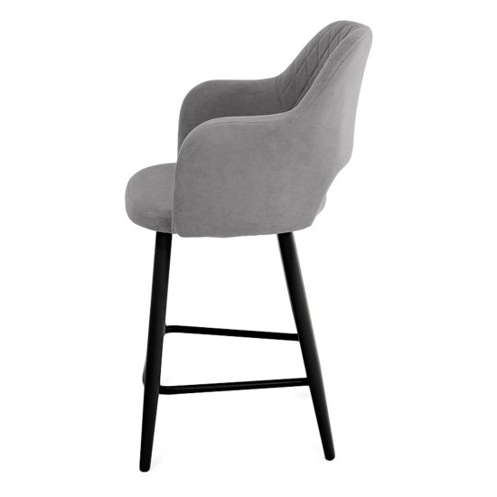 Стул полубарный серый из велюра (арт 27565) Фото 3