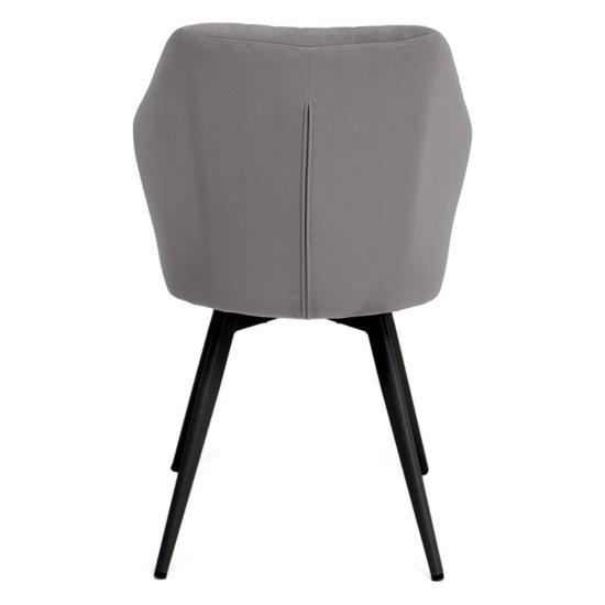 Стул металлический ножки черные серый из велюра (арт 25812) Фото 6