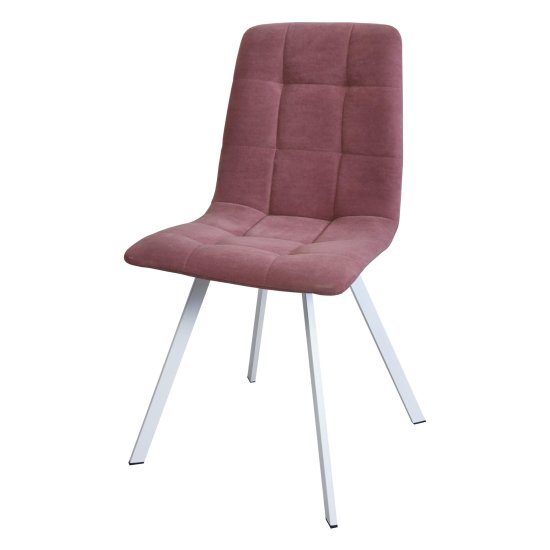 Стул с белыми ножками мягкий розовый (арт 16081) Фото 2