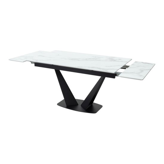 Стол дизайнерский раздвижной стеклянный на одной ножке (арт 14873) Фото 3