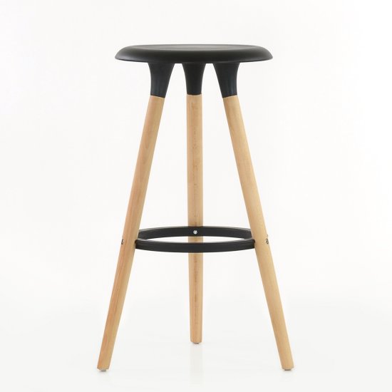 Барный стул дизайнерский деревянный черный пластиковый (арт 2339) Фото 2