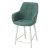 Стул барный на металлическом каркасе с мягкой обивкой голубой (арт 18603)