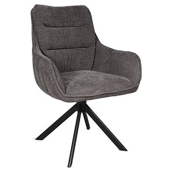 Стул-кресло мягкий серый велюровый в современном стиле (арт 35481) - Фото 2