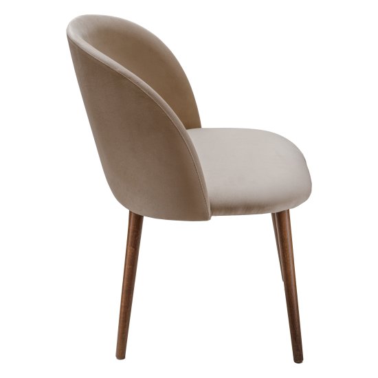 Стул деревянный кремовый с обивкой из велюра (арт 27466) Фото 3