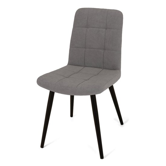 Стул на металлокаркасе мягкий серый из велюра (арт 18554) Фото 3