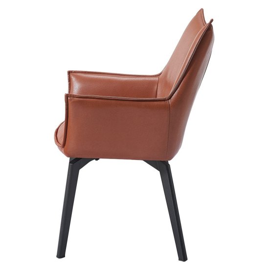 Стул-кресло металлический с подлокотниками черный (арт 32959) Фото 4