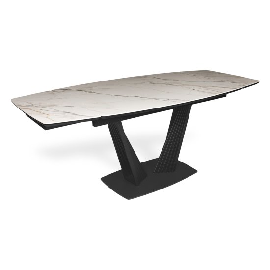 Стол раскладной овальный керамический на одной ножке (арт 33859) Фото 2