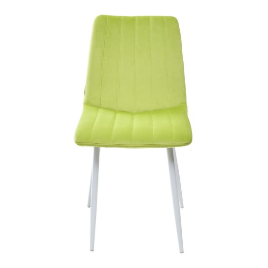 Стул ножки белые мягкий зеленый велюровый (арт 10448) Фото 2