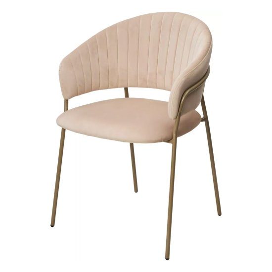 Стул интерьерный мягкий с подлокотниками кремовый (арт 34112) Фото 1