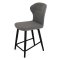 Полубарный стул мягкий серый из велюра (арт 19599)