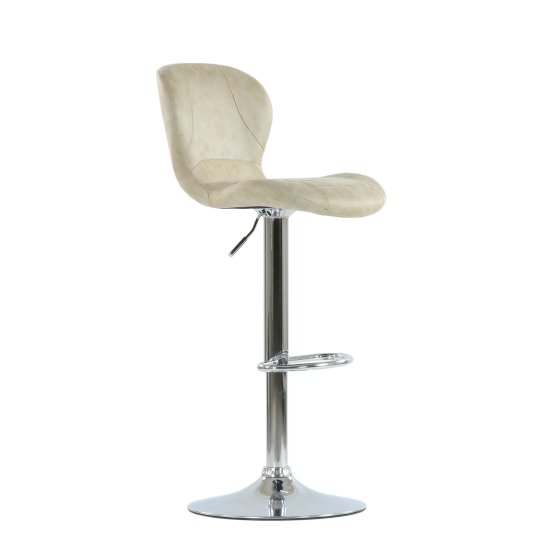 Стул барный ножки хром мягкий бежевый регулируемый (арт 5906) Фото 1
