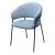 Стул интерьерный на металлокаркасе с подлокотниками голубой (арт 33615)