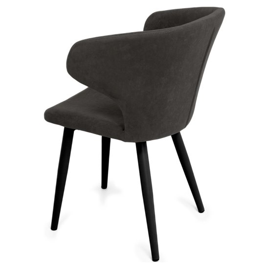 Стул кухонный коричневый из велюра (арт 25874) Фото 3