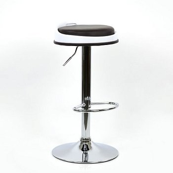 Барный стул хромированный мягкий с обивкой из кожзама (арт 5592) - Фото 2