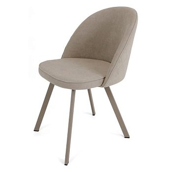 Стул мягкий бежевый с обивкой из велюра (арт 21271) - Фото 2