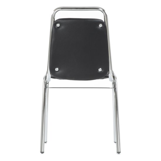 Стул на металлокаркасе мягкий черный из экокожи (арт 29136) Фото 3