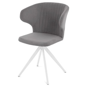 Стул на металлокаркасе мягкий серый из велюра (арт 35586) - Фото 2