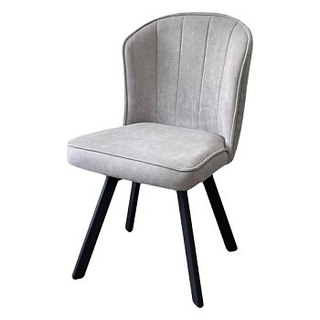 Стул на металлокаркасе мягкий серый из велюра (арт 29476) - Фото 2