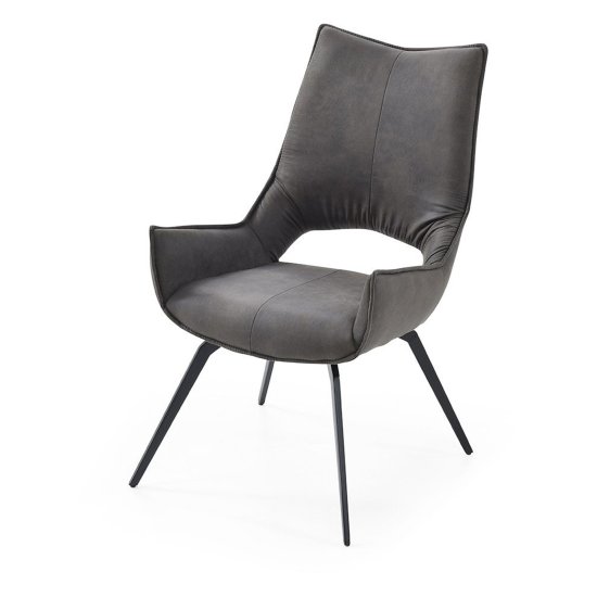 Стул-кресло дизайнерский металлический мягкий серый (арт 31472) Фото 7