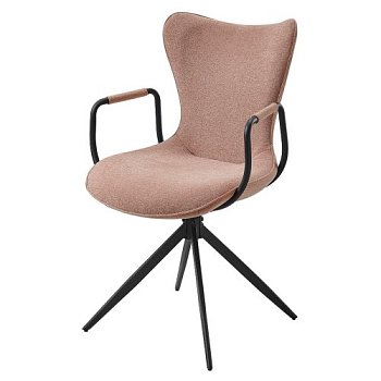 Стул на металлическом каркасе мягкий розовый (арт 32905) - Фото 2