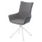 Стул кухонный с белыми ножками мягкий серый из велюра (арт 35570)
