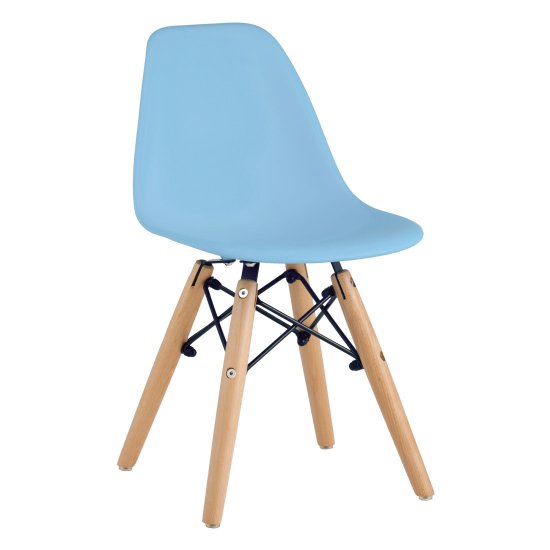 Стул дизайнерский деревянный голубой eames (арт 29396) Фото 1