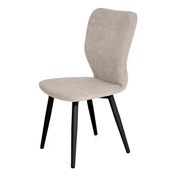 Стул с мягкой обивкой слоновая кость из велюра (арт 23563) - Фото 2