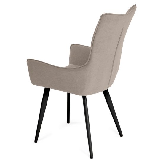 Стул дизайнерский мягкий с подлокотниками кремовый (арт 35580) Фото 3