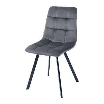 Стул мягкий серый из велюра (арт 10397) - Фото 2