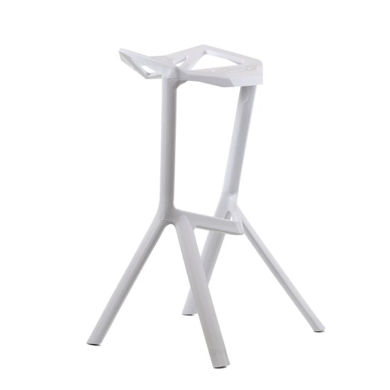 Барный стул ножки белые белый из пластика (арт 6444) Фото 1