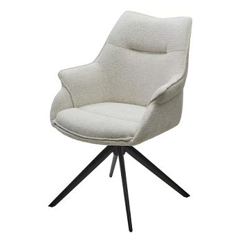 Стул для кухни на металлокаркасе с подлокотниками бежевый (арт 33924) - Фото 2