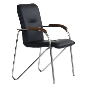 Стул на металлическом каркасе с мягким сидением черный (арт 5773) - Фото 2