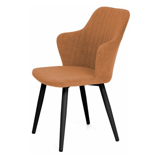 Стул на металлокаркасе оранжевый велюровый (арт 28650) Фото 1