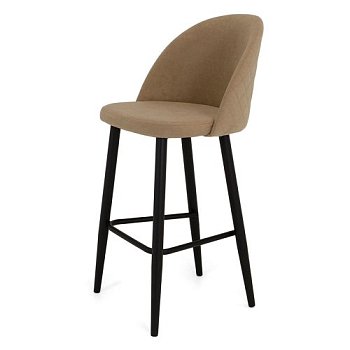 Барный высокий стул на каркасе из металла из велюра (арт 21479) - Фото 2