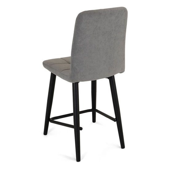 Полубарный стул мягкий серый из велюра (арт 18769) Фото 4