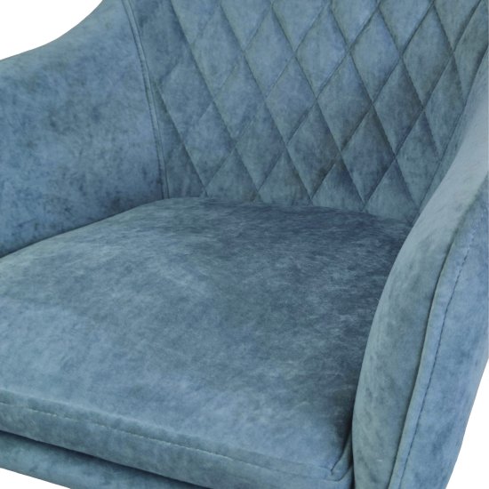 Полукресло на металлокаркасе мягкое с подлокотниками синее (арт 29493) Фото 2