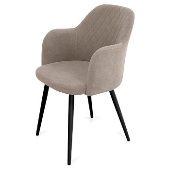 Стул на металлическом каркасе с мягким сидением бежевый (арт 27330) - Фото 2