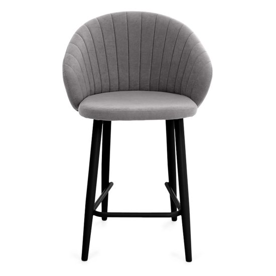 Стул ножки черные мягкий серый велюровый (арт 25385) Фото 9