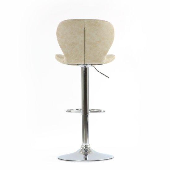 Стул барный ножки хром мягкий бежевый регулируемый (арт 5906) Фото 4