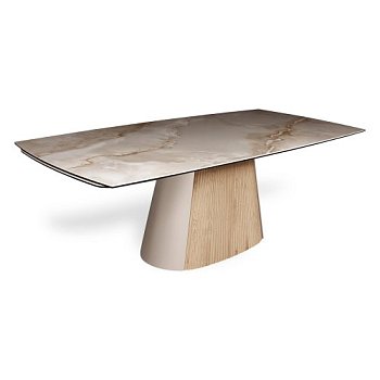 Стол с керамической столешницей на одной ножке (арт 35669) - Фото 2