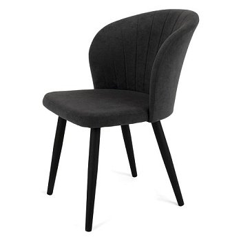 Стул с черными ножками мягкий коричневый из велюра (арт 22443) - Фото 2