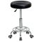 Табурет на металлокаркасе хромированный мягкий черный крутящийся (арт 5467)