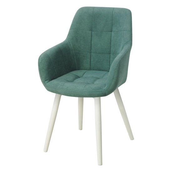 Стул на металлокаркасе мягкий голубой из велюра (арт 24418) Фото 1