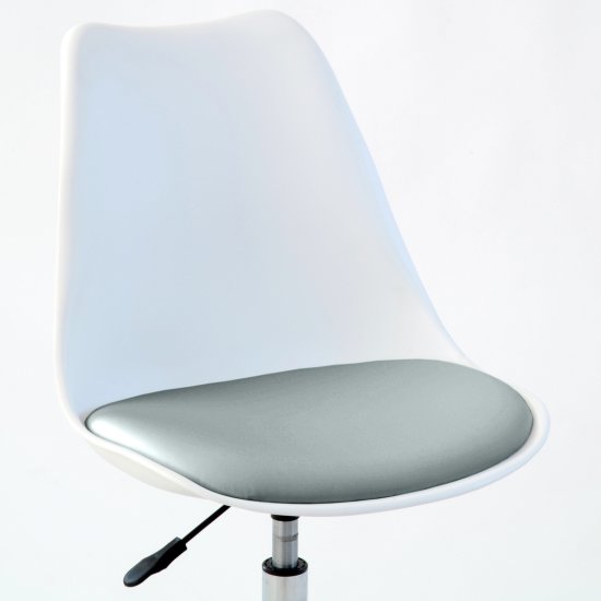 Стул с ножками хром белый регулируемый (арт 31593) Фото 4