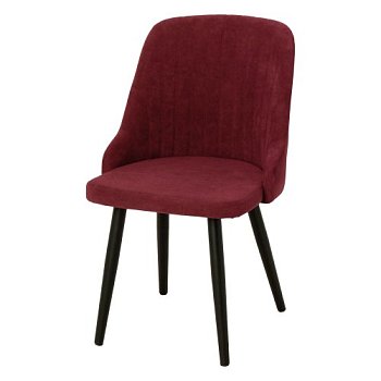 Стул на металлокаркасе мягкий красный из велюра (арт 24556) - Фото 2