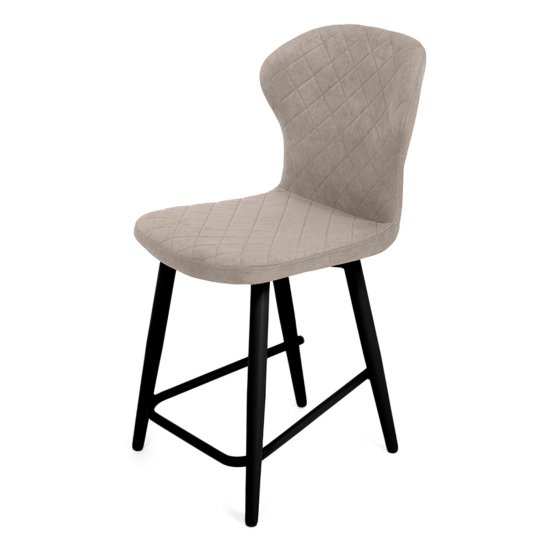 Стул полубарный мягкий слоновая кость из велюра (арт 19590) Фото 1